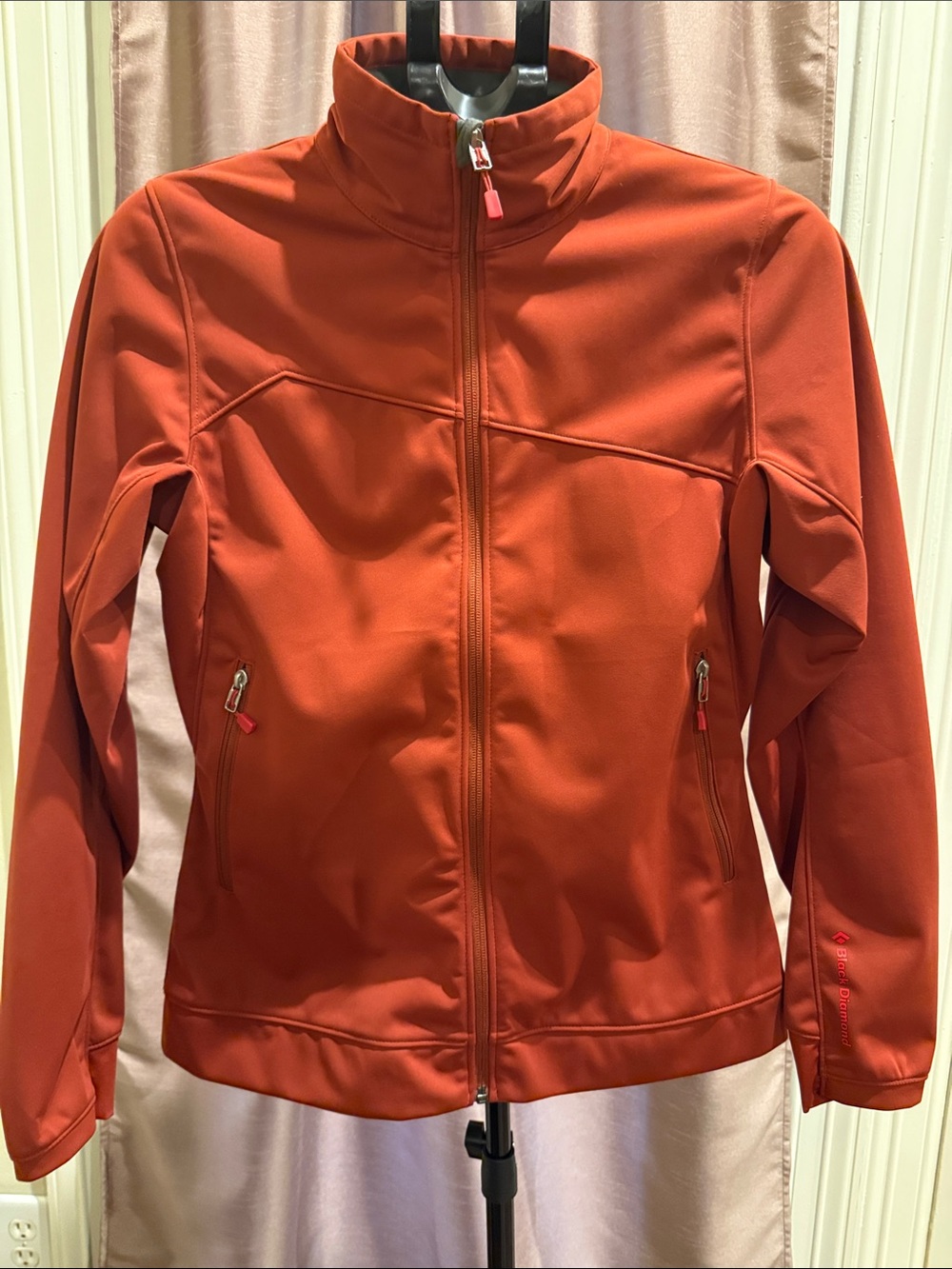 Black Diamond Women's Burnt Orange Softshell Jacket - Lightweight Full-Zip